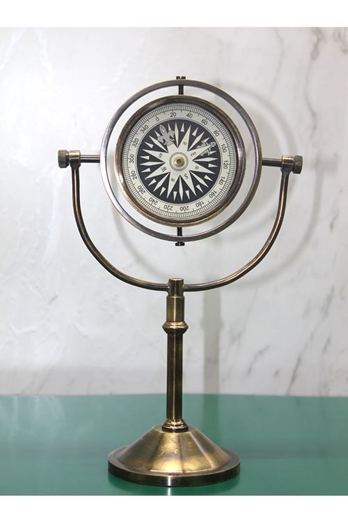 Pirinç Masa Üstü Pusula Model 4