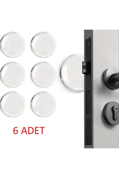 Şeffaf Silikon Mobilya ve Kapı Durdurucu Darbe Pedi 6'lı Set
