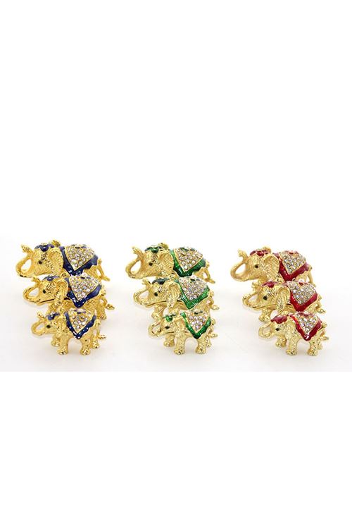 Swarovski Taşlı 3'lü Fil Figürü Model 1