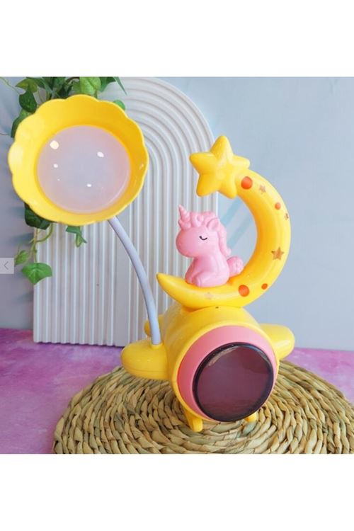 Çocuk Odası Ay ve Unicorn Desenli Gece Lambası