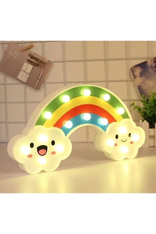 Gülen Bulutlu Gökkuşağı LED Gece Lambası