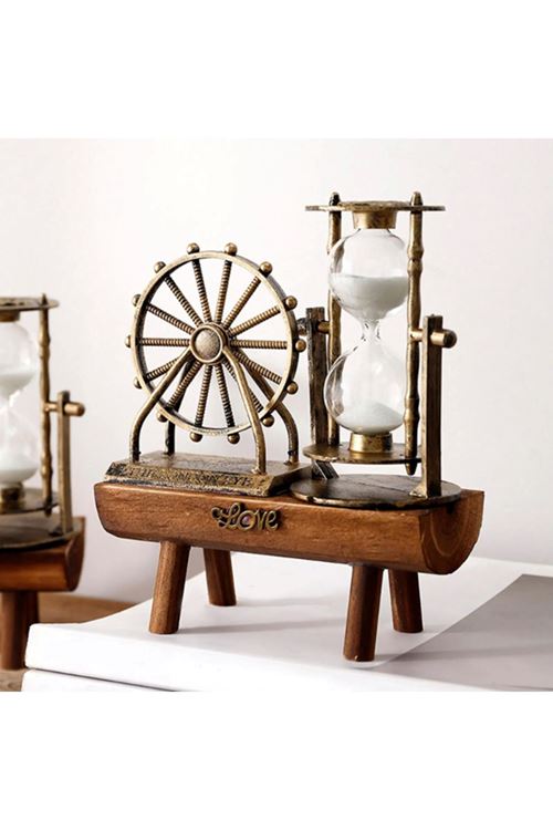 Dekoratif Dönme Dolap Biblolu Kum Saati