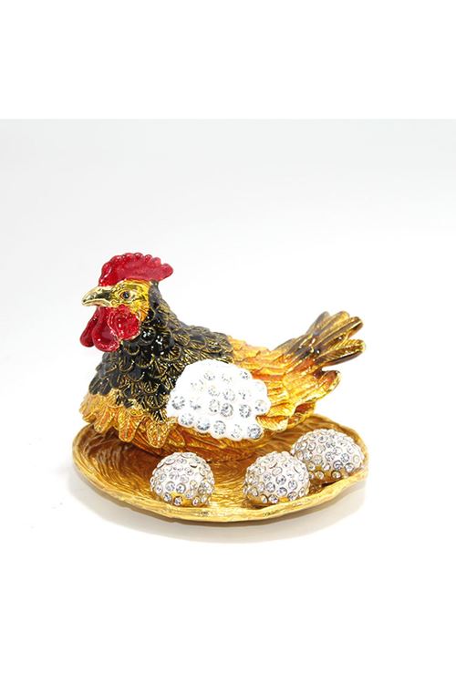 Swarovski Taşlı Yumurtalı Tekli Tavuk Model 1