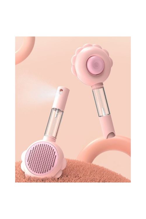 Basmalı Telli  Su Sprey Hazneli Hayvan Fırçası Çift 2in 1