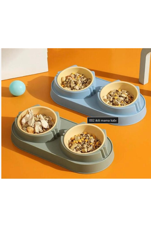 Mikopet Çift Bölmeli Mama ve Su Kabı