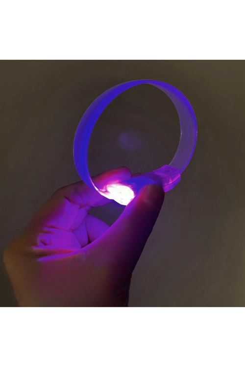 3 Modlu Pilli LED Işıklı Esnek Parti Bilekliği Mor
