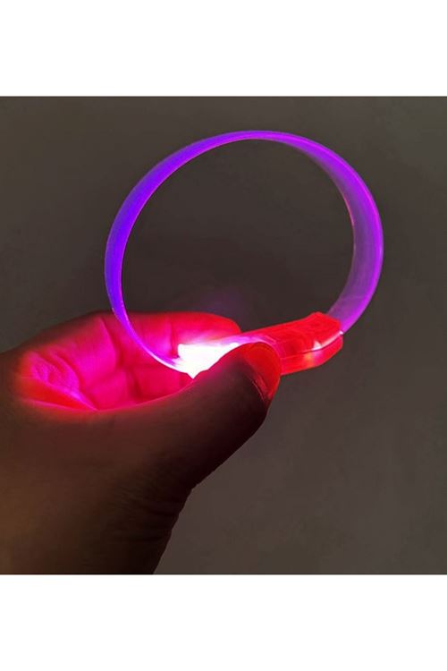 3 Modlu Pilli LED Işıklı Esnek Parti Bilekliği Pembe