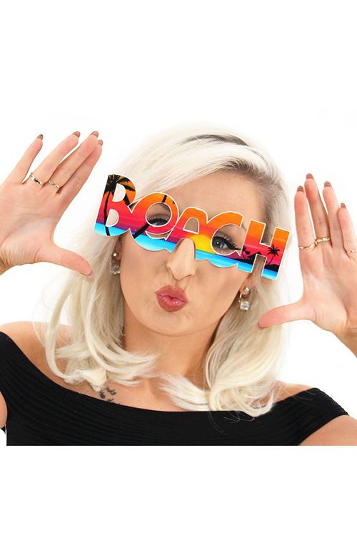Beach Yazılı Parti Gözlüğü