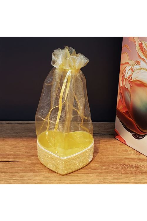 Sarı Kalpli Tül Kese