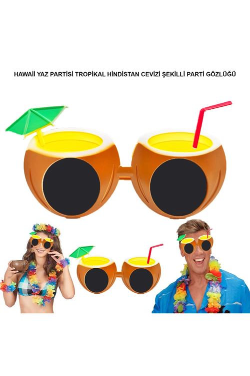 Hindistan Cevizi Tasarımlı Yaza Merhaba Parti Gözlüğü
