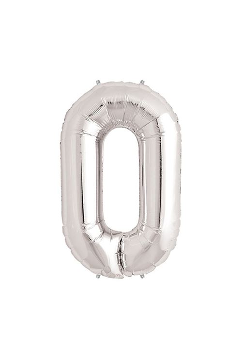 Gümüş Rengi Folyo Rakam Balon 1 Metre