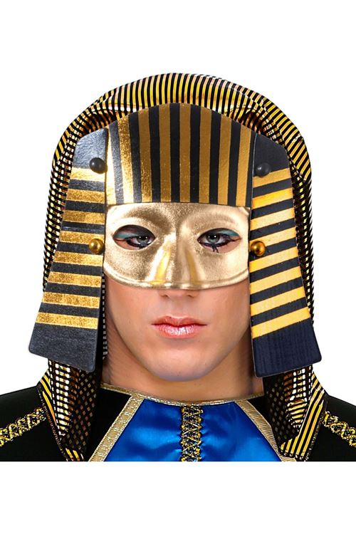 Mısırlı Maskesi Lastik Aparatlı Firavun Maskesi 21x23 cm
