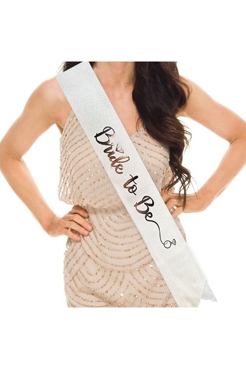 Beyaz Gümüş Bride To Be Yazılı Kuşak Kemer