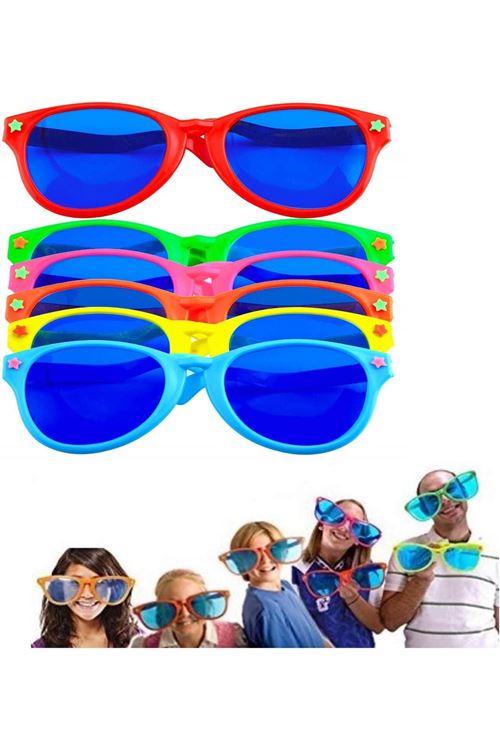 Büyük Parti Gözlüğü Rengarenk 6 Adet