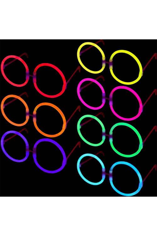 Glow Stick Yuvarlak Parti Gözlüğü 6 Adet