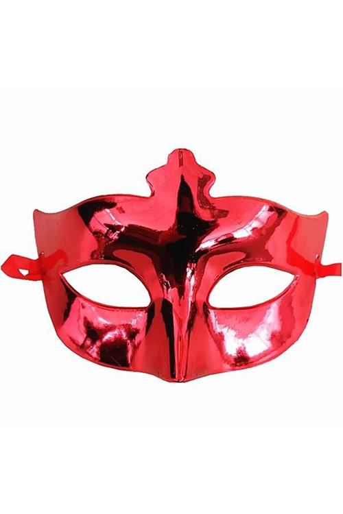 Kırmızı Renk Parlak Balo Maskesi
