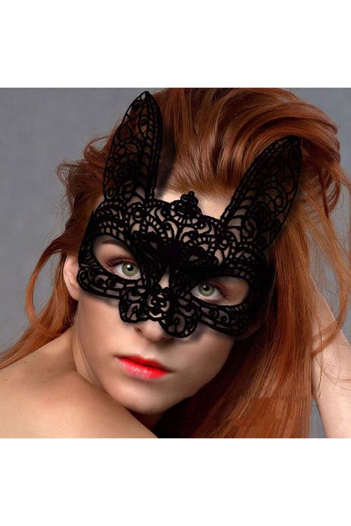 Siyah Dantel Kesim Balo Parti Maskesi 7 No