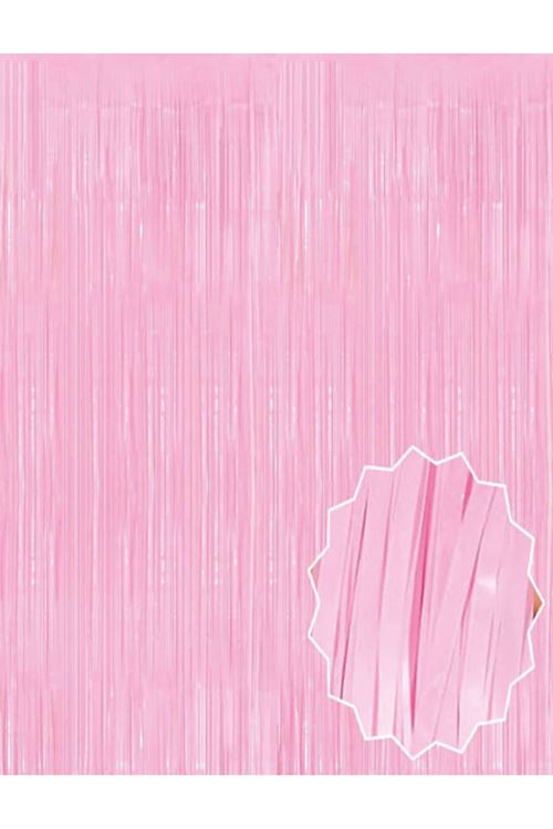 Soft Pembe Püsküllü Kapı Perdesi