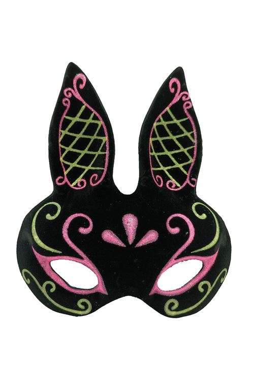 Siyah Süet Kaplama Tavşan Maskesi