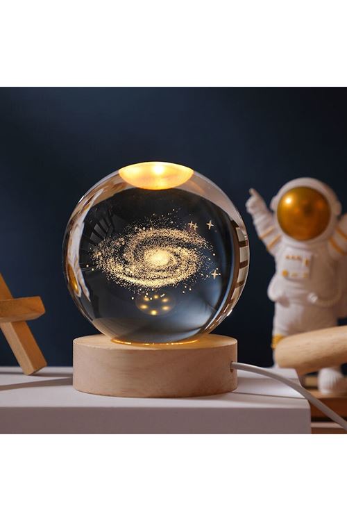 Galaksi Tasarımlı Işıklı Cam Küre