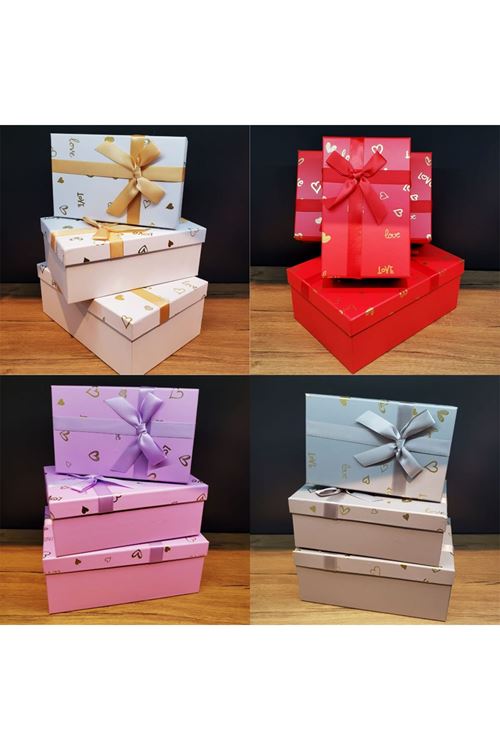 3'lü Dikdörtgen Hediye Kutusu