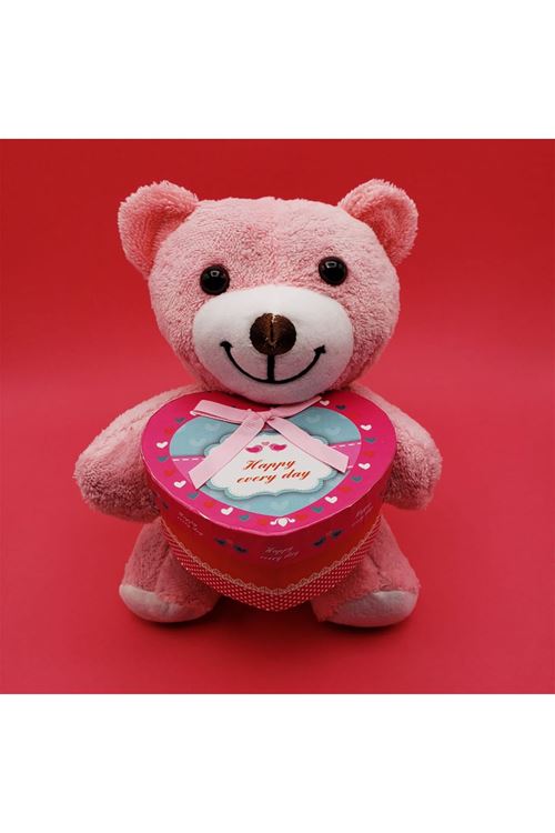 Hediyelik Pembe Kutulu Ayıcık