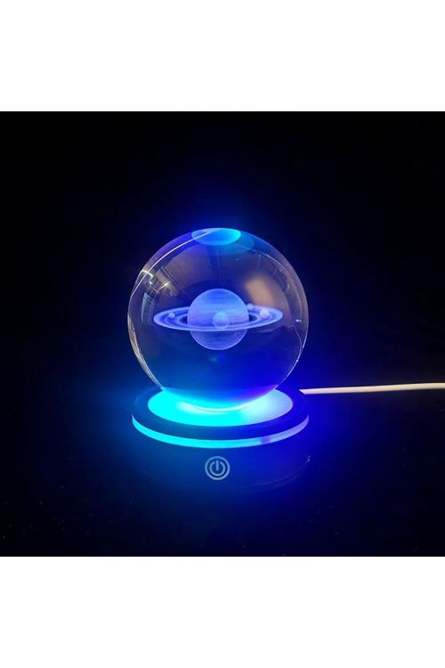 USB'li Satürn Tasarımlı Dönen Cam Küre
