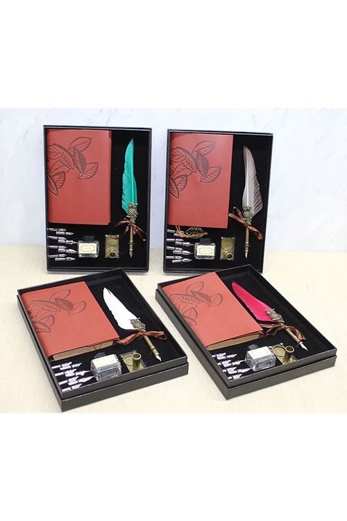 Deri Defterli Divit Hokka Seti Model 1