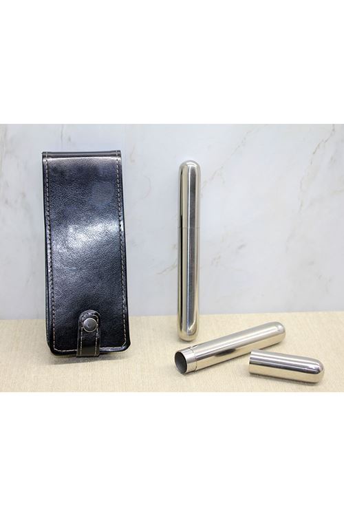 Deri Kılıflı İkili Paslanmaz Çelik Puro Tüpü