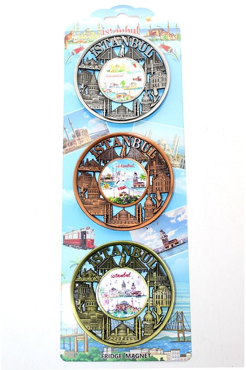 İstanbul Temalı Metal Magnet 3'lü Set Model 2