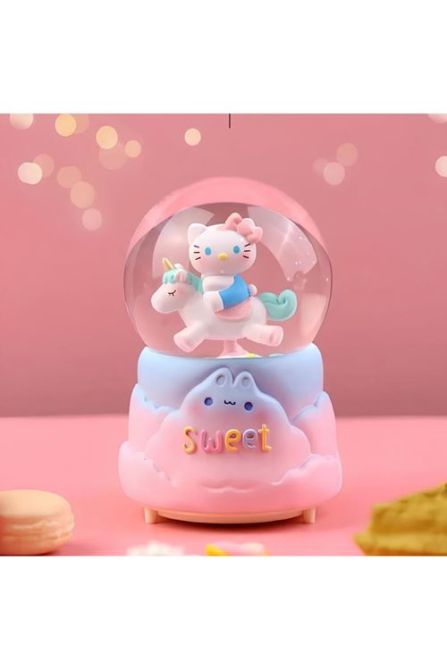 Hello Kitty Işıklı Müzikli Kar Küresi Orta Boy Model 3