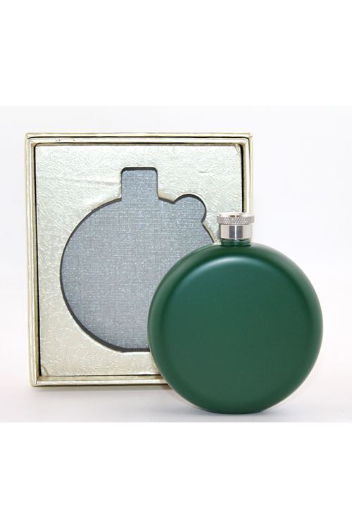 Paslanmaz Çelik Yuvarlak Matara 5 Oz Yeşil Renk