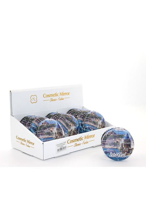 Taşlı İstanbul Tasarımı El Aynası Kalın Model 14