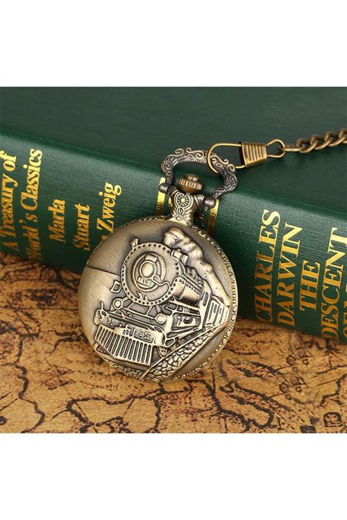 Tren Temalı Köstekli Saat