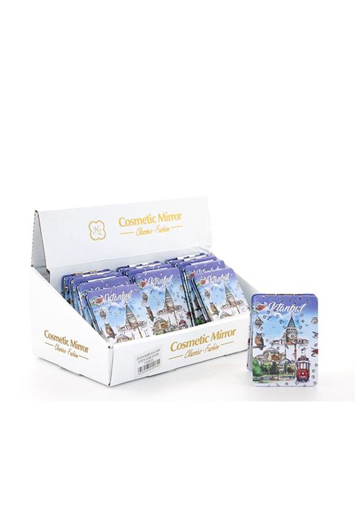 Taşlı İstanbul Tasarımı El Aynası İnce Model 24