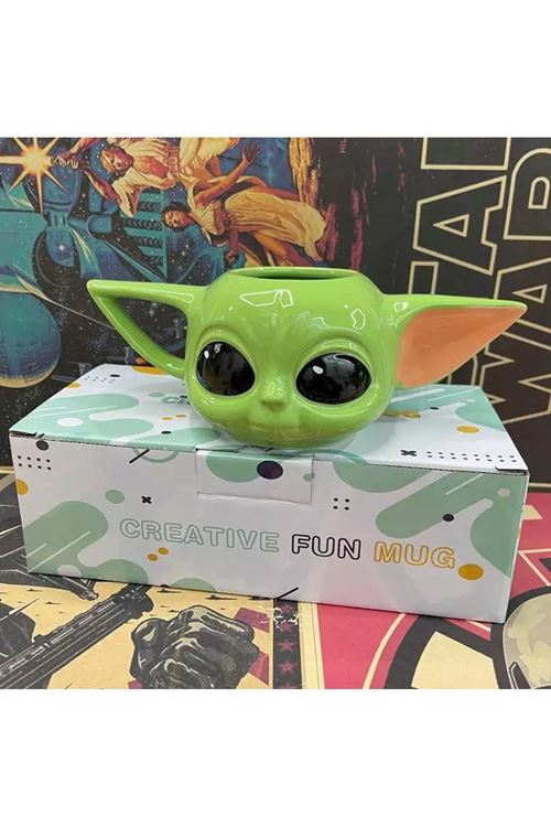 Sevimli Uzay Karakteri Figürlü Seramik Kupa