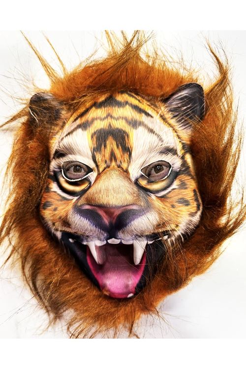 Kahverengi Yeleli Peluş Aslan Kaplan Kurt Maskesi 28 No