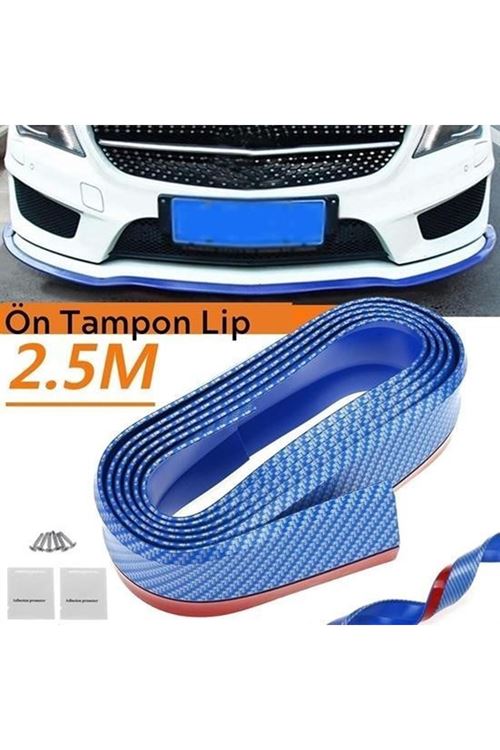 Tbl Dekor® Mavi 2,5 Metre Araba Oto Ön Tampon Koruyucu Kauçuk Pratik Tampon Şerit Bant Döşeme Kiti