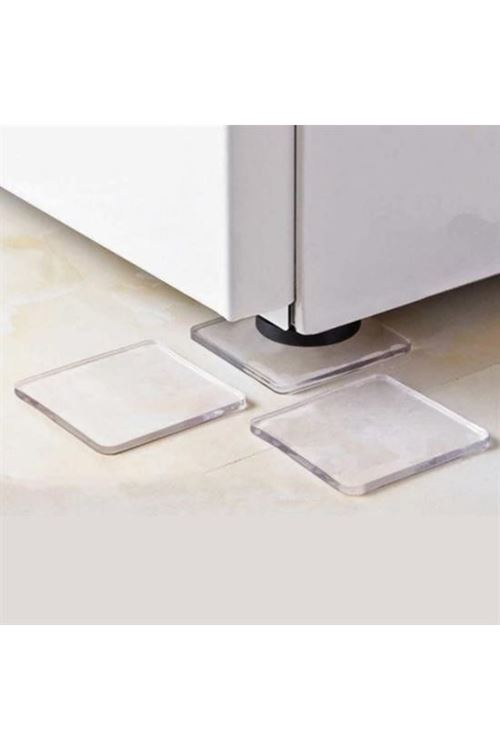 Tbl Dekor® 4 Adet Silikon Şeffaf Koltuk Mobilya Masa Beyaz Eşya Yazıcı Koruyucu Kaydırmaz  Dayanıklı Pe