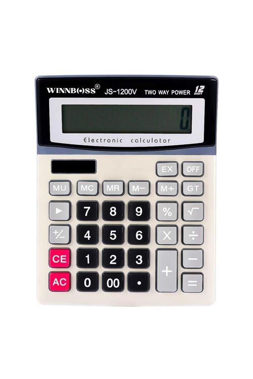 Tbl Dekor® 12 Haneli Geniş LCD Ekran, Pilli Büyük Düğmeli Hesap Makinesi