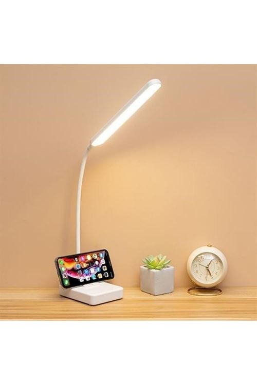 Tbl Dekor® İnce Uzun USBli Dokunmatik 3 Kademeli 360 Derece Özel Göz Korumalı led Lityum Masa Lambası