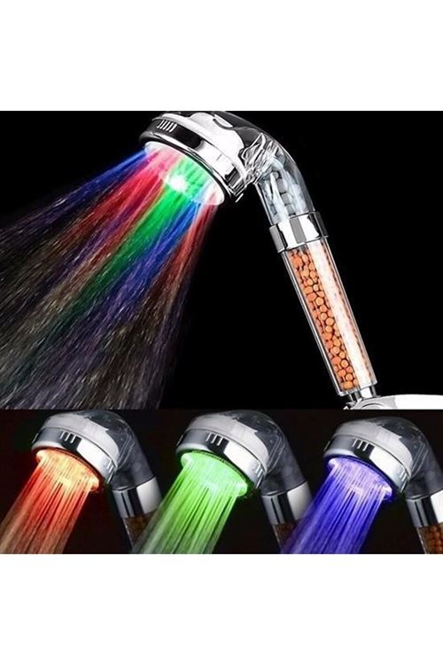 Tbl Dekor® Renk Değiştiren Led Işıklı Su Tasarruflu Basınçlı Duş Başlığı