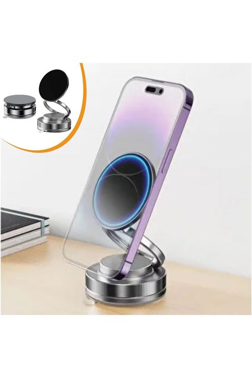 Tbl Dekor® Vakumlu Manyetik Telefon Tutucu – Güçlü Vakum 360° Döner Araç İçi Telefon Standı, Ultra Sabit Manyetik Destekli Mobil Cihaz Aparatı