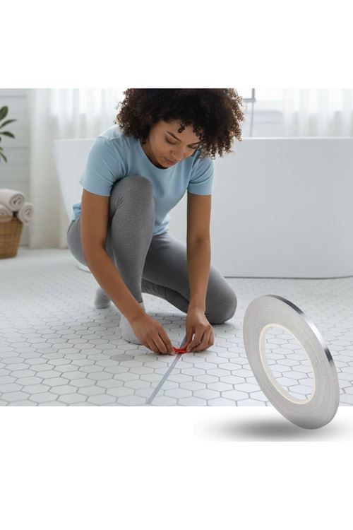 Tbl Dekor® 0.5 cm Kalınlık Gümüş Renk Fayans Arası Dekoratif Şerit Bandı – 50 Metre Uzunluk, Banyo ve Derz Arası Suya Dayanıklı Estetik Dekorasyon Ban