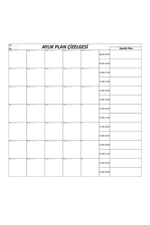 Tbl Dekor® Aylık Planlayıcı Manyetik Duvar Stickerı Takvim Plan Çizelgesi