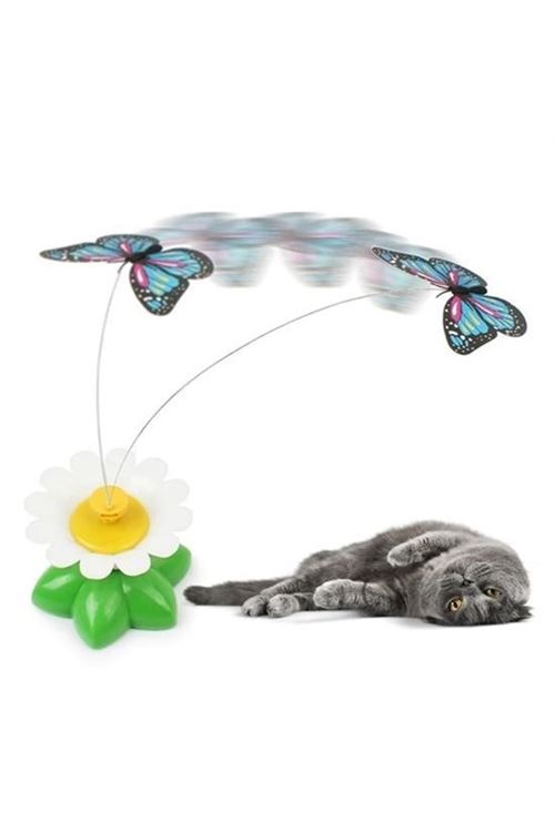 Tbl Dekor® Hareketli Dönen Kelebek - Kedi Oyuncağı ( Pille Çalışır)