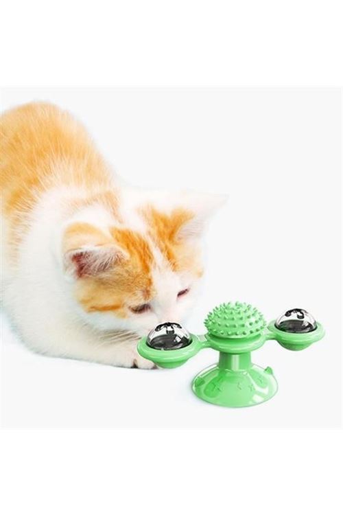 Tbl Dekor® Pet Malzemeleri Vantuzlu Fırıldak Toplu Dönen Şeffaf Depo Tasarım İnteraktif Kedi Oyuncağı