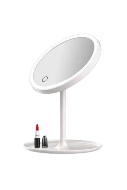 Tbl Dekor® LED Işıklı Yuvarlak Makyaj Aynası – Dokunmatik Ayarlanabilir Işık Tonlu, 360° Döner Masaüstü Profesyonel Makyaj ve Cilt Bakım Aynası