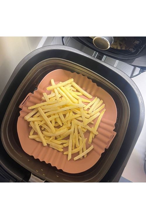Tbl Dekor® Renkli Isıya Dayanıklı Yıkanılabilir Silikon Fırın Ve Airfryer Kare Model Pişirme Matı 20 Cm