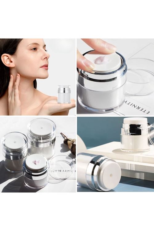 Tbl Dekor® Hava Pompalı Doldurulabilir Vakumlu Krem,Fondoten Sıvı Kozmetik Ürün Şişesi